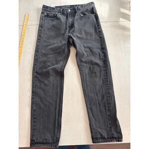 Levi's 505 Black Dark Wash Jeans Alt Goth 36 x 34